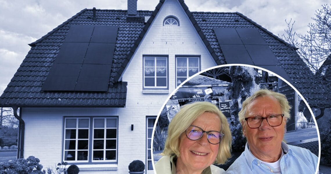 Testimonial_Wolfgang_BirgitO_kompo Wolfgang und Birgit O.. vor Ihrem EFH mit Solaranlage